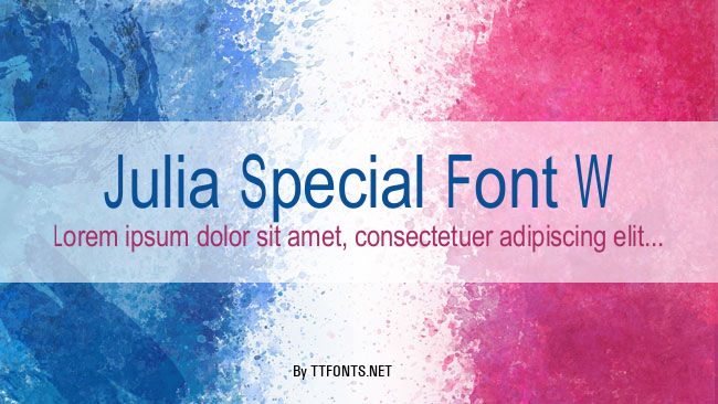 Julia Special Font W example